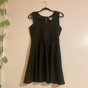 Black Floral Print Mini Dress Bow Tie Up Sleeves Girls Women Birthday Cosplay